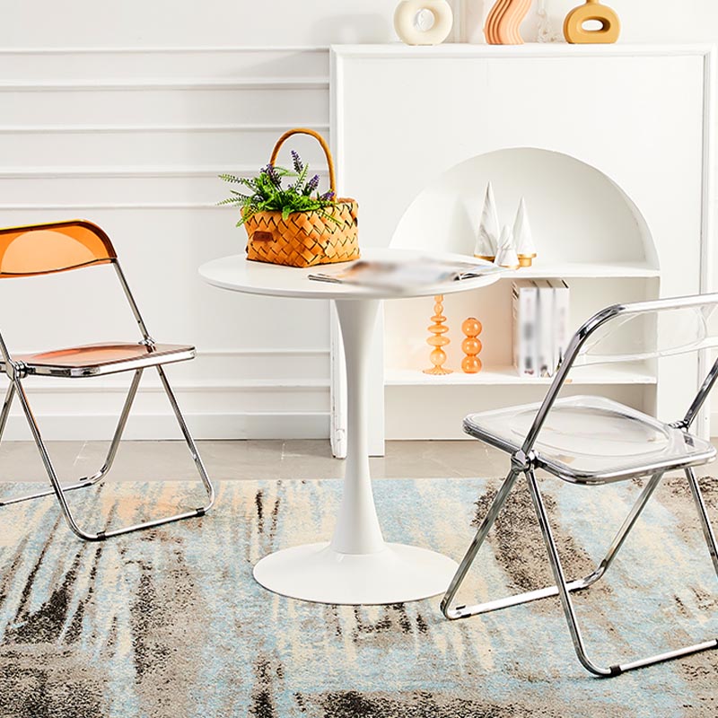 Minimalism Style Round Top Restaurant Table Metal Base Dining Table