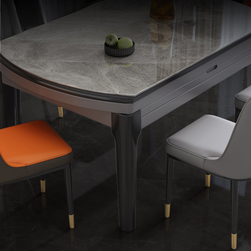 Modern Stone Dining Table Rectangle White-grey 4-foot Furniture