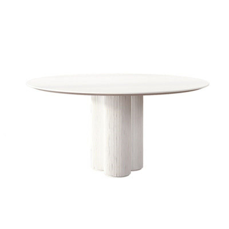 Modern Round Top Dinette Table Solid Wood Base Dining Table for Restaurant
