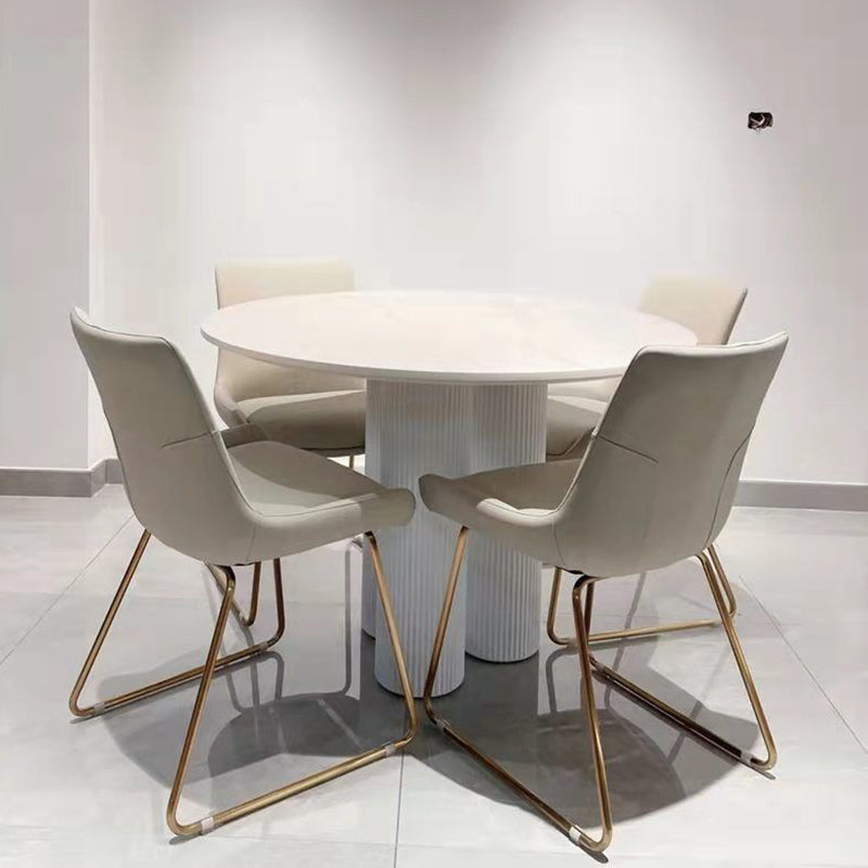 Modern Round Top Dinette Table Solid Wood Base Dining Table for Restaurant