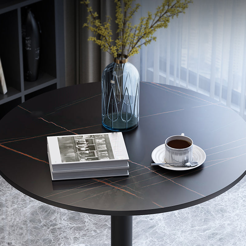 Glam Style Stone Top Dinette Table Metal Base Dining Table for Coffee Shop