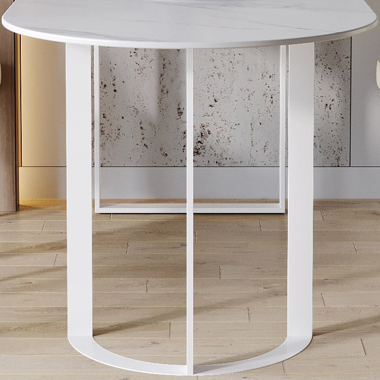 Simplicity Style Furniture Double Pedestal Stone Dining Site Table for Home