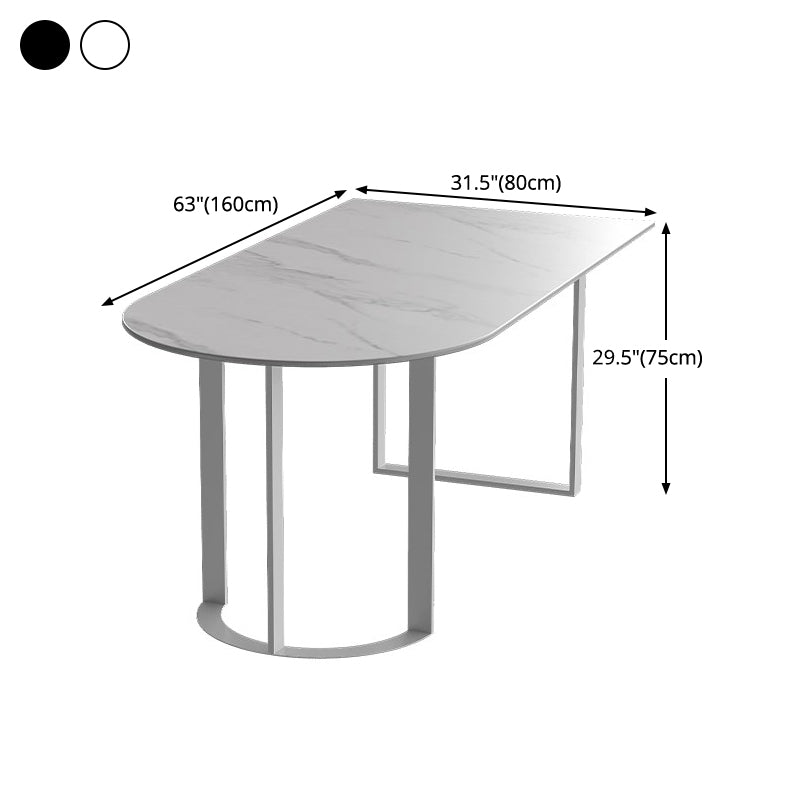 Simplicity Style Furniture Double Pedestal Stone Dining Site Table for Home