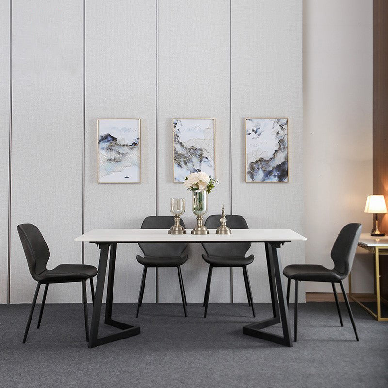 Modern Style Rectangle Dining Table Stone Dining Room Collection for Indoor