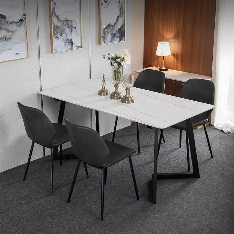 Modern Style Rectangle Dining Table Stone Dining Room Collection for Indoor
