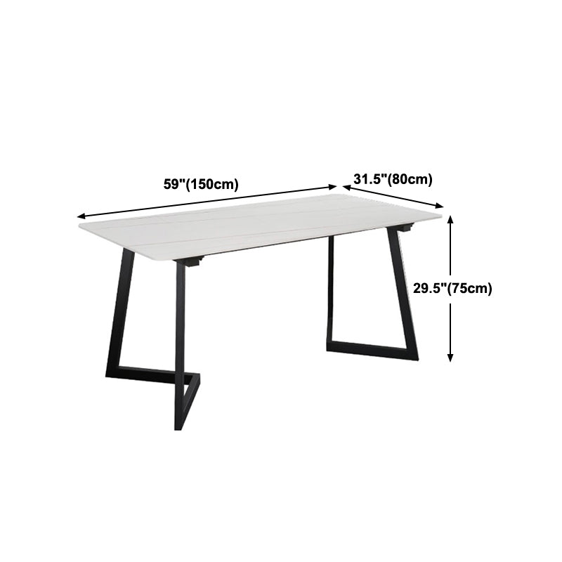 Modern Style Rectangle Dining Table Stone Dining Room Collection for Indoor