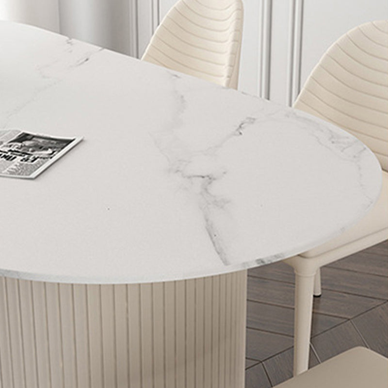 Oval Sintered Stone Dining Table Traditional Luxury Dining Table for Home Use