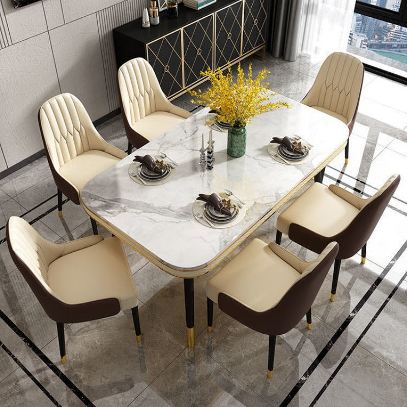 Rectangle Dining Table Traditional Luxury Dining Table with 4 Legs