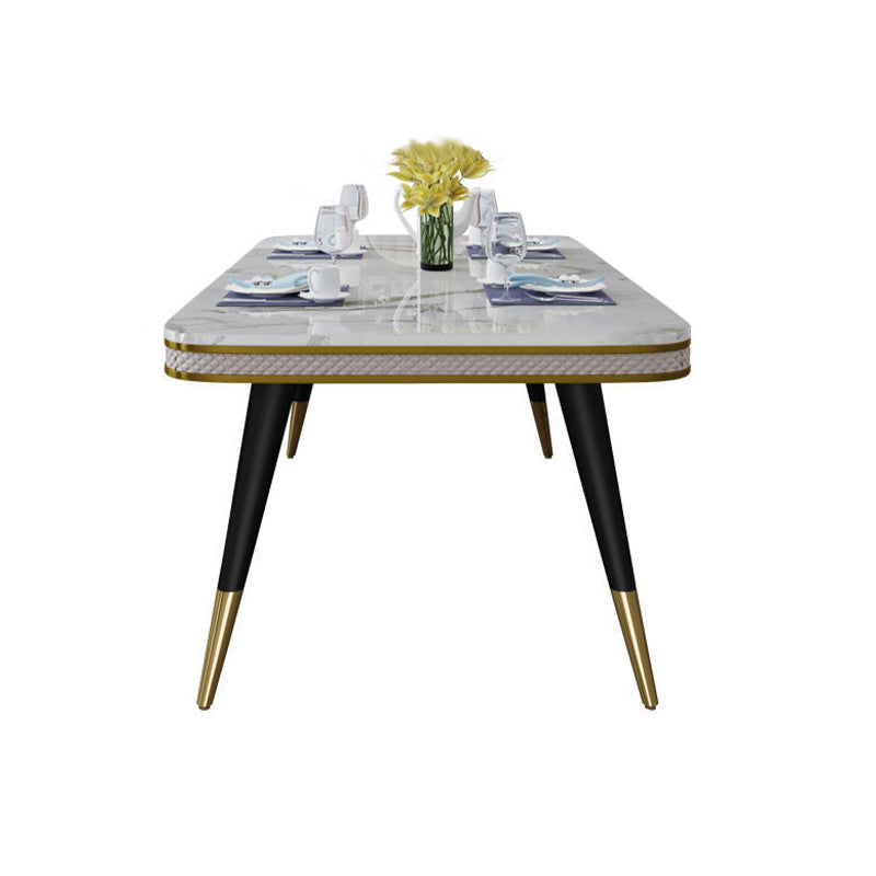 Rectangle Dining Table Traditional Luxury Dining Table with 4 Legs