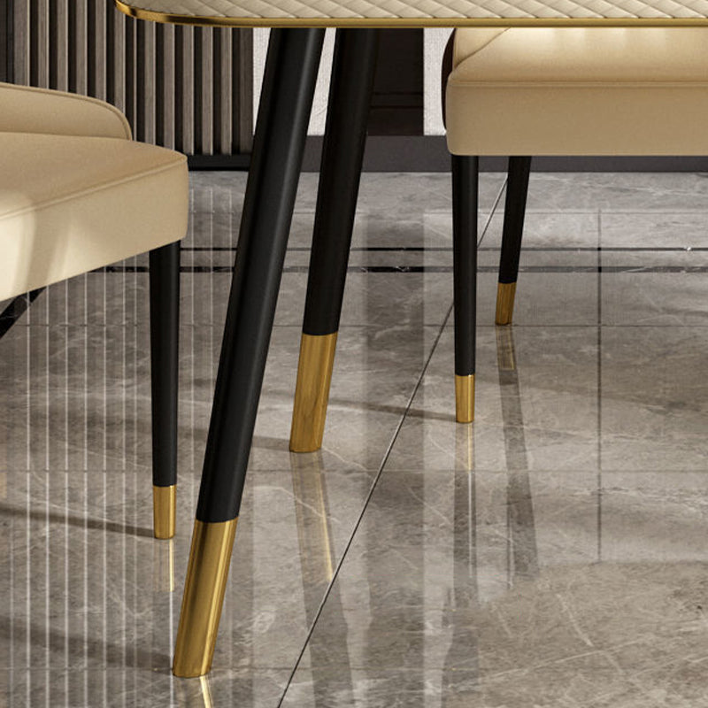Rectangle Dining Table Traditional Luxury Dining Table with 4 Legs