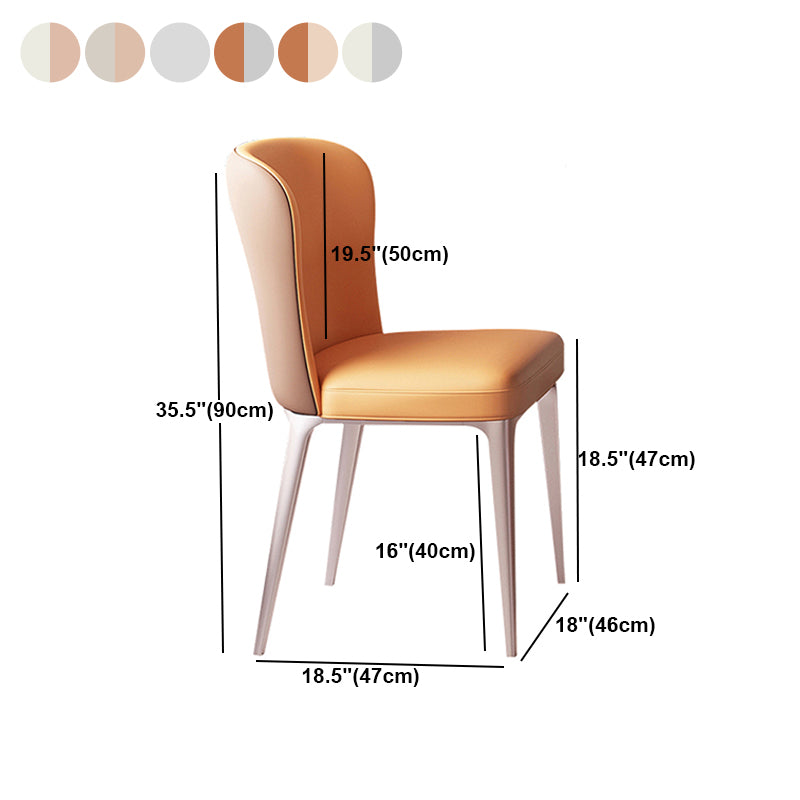 Nordic Glam Style Metal Chairs Dining Armless Chair for Kitchen