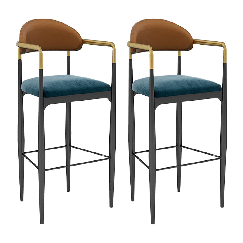 Scandinavian Home Velvet Counter Stool Matte Finish Footrest Stool