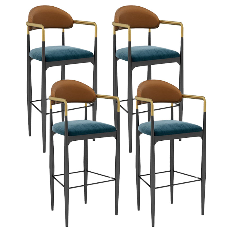 Scandinavian Home Velvet Counter Stool Matte Finish Footrest Stool