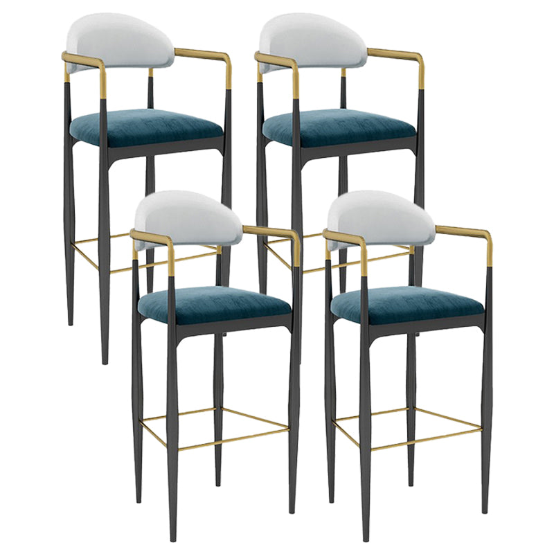 Scandinavian Home Velvet Counter Stool Matte Finish Footrest Stool