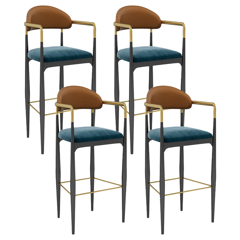 Scandinavian Home Velvet Counter Stool Matte Finish Footrest Stool