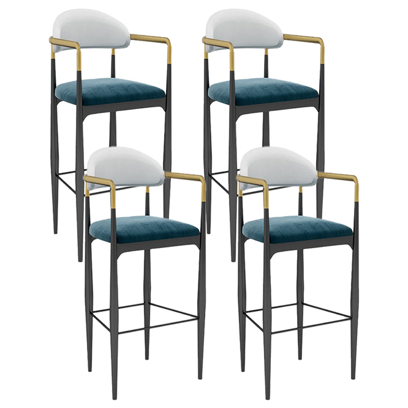 Scandinavian Home Velvet Counter Stool Matte Finish Footrest Stool