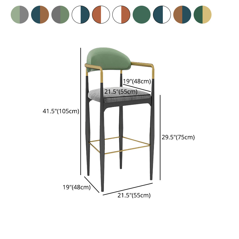 Scandinavian Home Velvet Counter Stool Matte Finish Footrest Stool