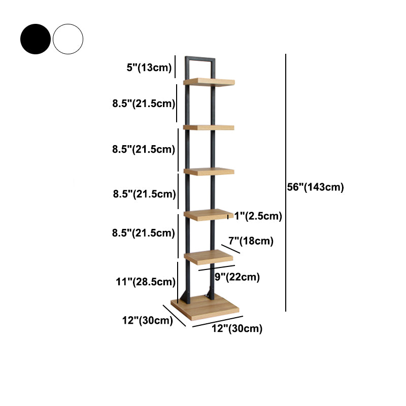 Modern Style Wooden Bookshelf Vertical Shelf Bookcase for Home
