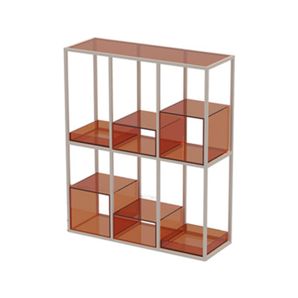Scandinavian Open Etagere Bookshelf with Iron Frame Acrylic Bookcase