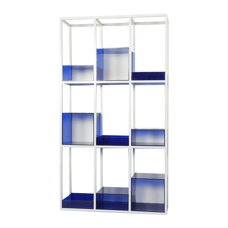 Scandinavian Open Etagere Bookshelf with Iron Frame Acrylic Bookcase