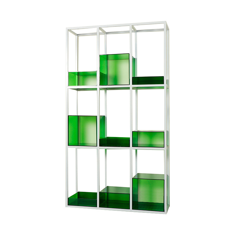 Scandinavian Open Etagere Bookshelf with Iron Frame Acrylic Bookcase