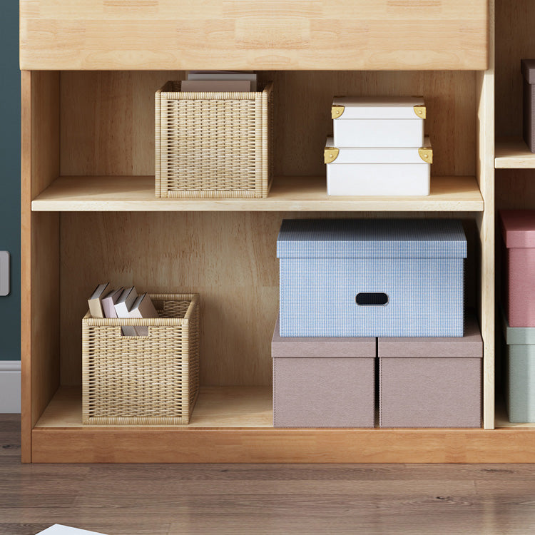 Contemporary Style Bookshelf Solid Wood with Door Bookcase for Office Study Room