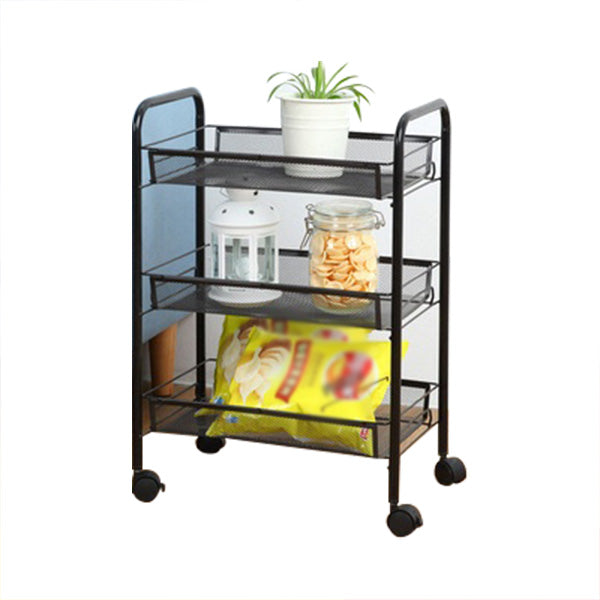 Industrial Metal Etagere Bookshelf Vertical Open Bookcase with Caster Wheels