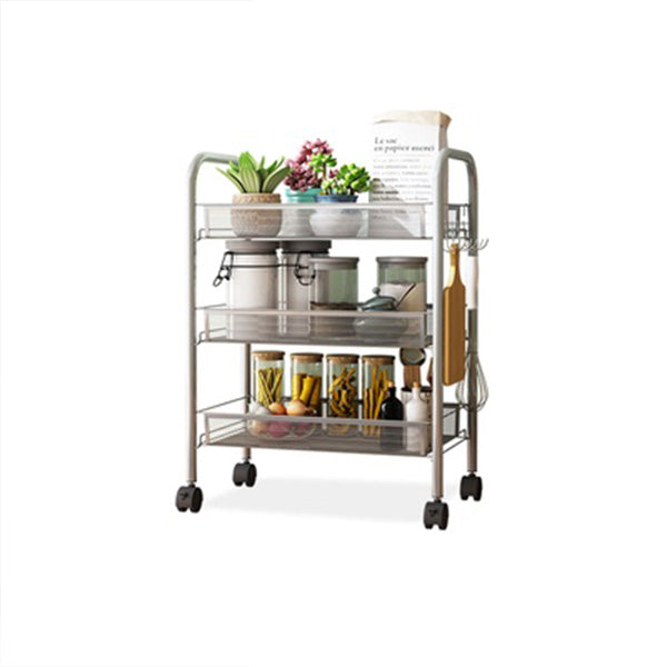 Industrial Metal Etagere Bookshelf Vertical Open Bookcase with Caster Wheels