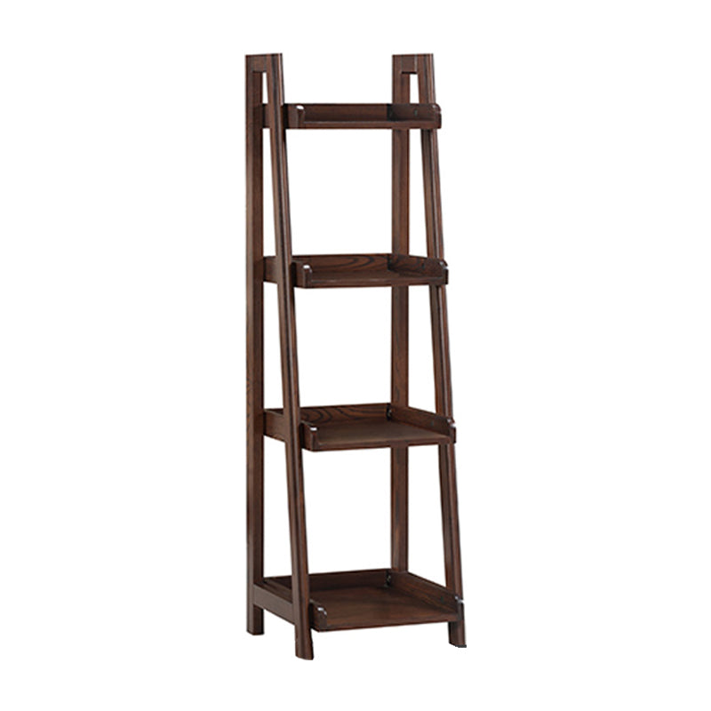 Scandinavian Ladder Bookshelf Vertical Open Ash Bookcase for Living Room