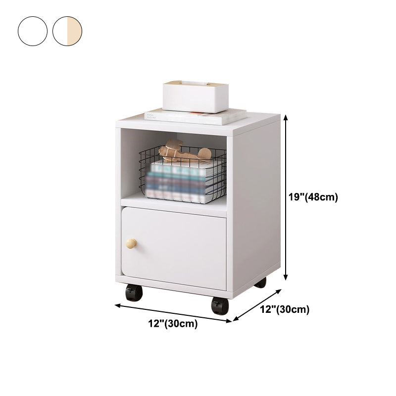 Scandinavian Bookcase Manufactured Wood Standard Bookshelf with Caster Wheels