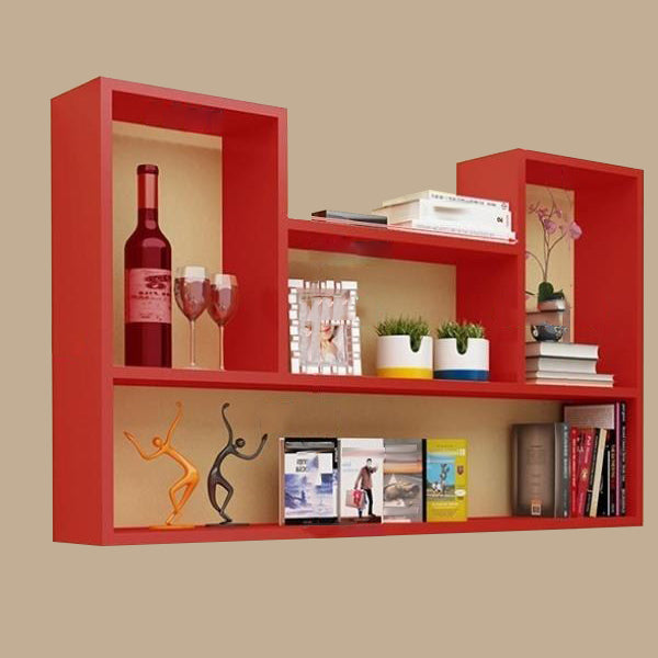 Wall Mounted Bookshelf Scandinavian Style Bookcase for Study Room and Office