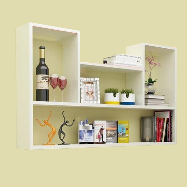 Wall Mounted Bookshelf Scandinavian Style Bookcase for Study Room and Office
