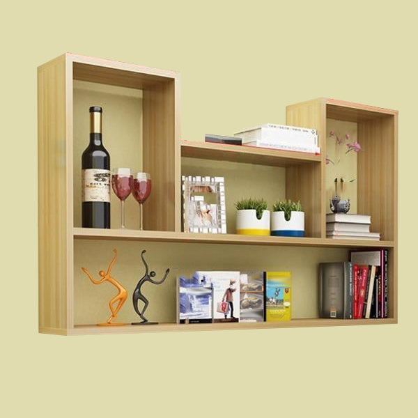 Wall Mounted Bookshelf Scandinavian Style Bookcase for Study Room and Office