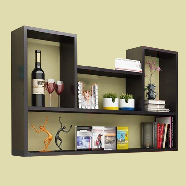 Wall Mounted Bookshelf Scandinavian Style Bookcase for Study Room and Office