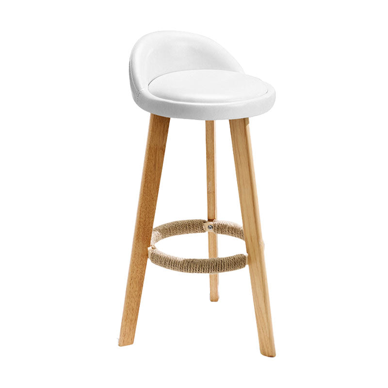 Scandinavian Matte Finish Upholstered Bar Stools Home Footrest Stool