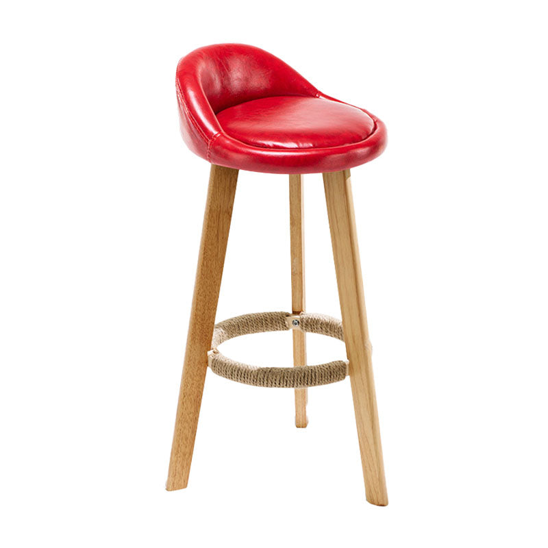 Scandinavian Matte Finish Upholstered Bar Stools Home Footrest Stool