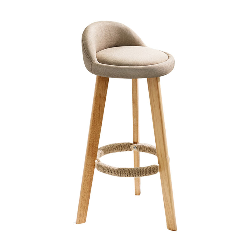 Scandinavian Matte Finish Upholstered Bar Stools Home Footrest Stool