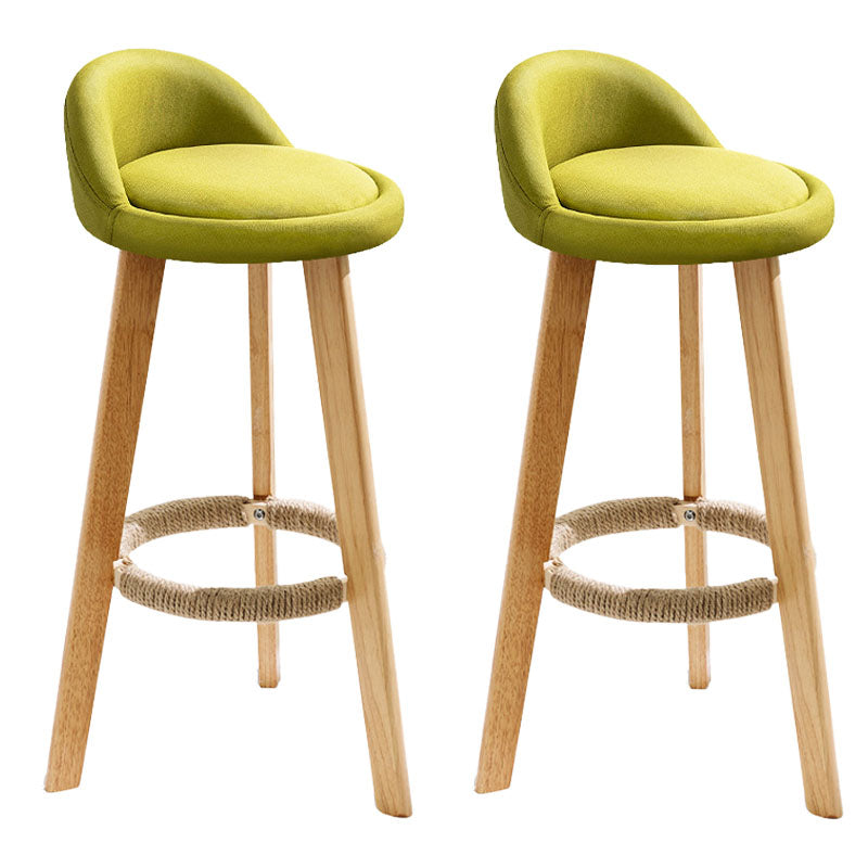 Scandinavian Matte Finish Upholstered Bar Stools Home Footrest Stool