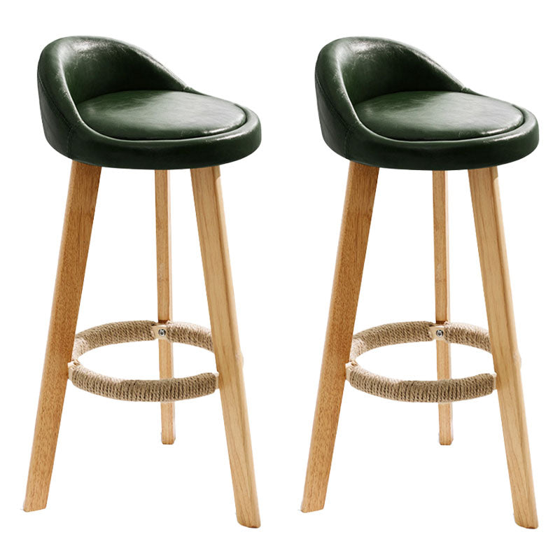 Scandinavian Matte Finish Upholstered Bar Stools Home Footrest Stool