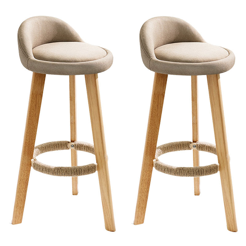 Scandinavian Matte Finish Upholstered Bar Stools Home Footrest Stool
