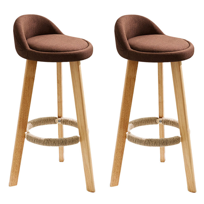 Scandinavian Matte Finish Upholstered Bar Stools Home Footrest Stool
