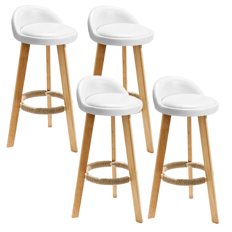 Scandinavian Matte Finish Upholstered Bar Stools Home Footrest Stool