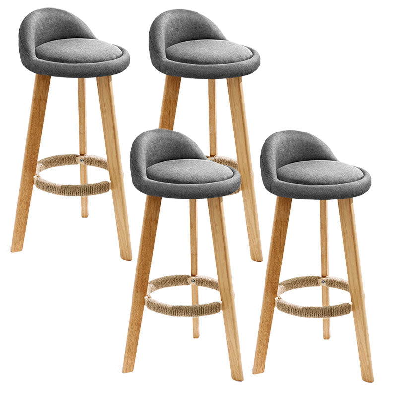 Scandinavian Matte Finish Upholstered Bar Stools Home Footrest Stool