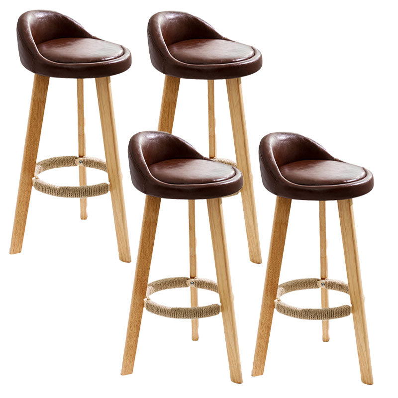 Scandinavian Matte Finish Upholstered Bar Stools Home Footrest Stool