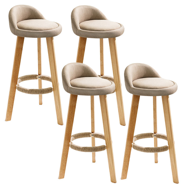 Scandinavian Matte Finish Upholstered Bar Stools Home Footrest Stool