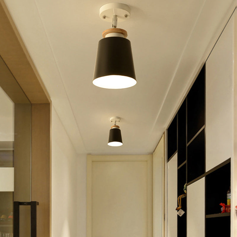 Metal Conical Ceiling Mounted Fixture Nordic Style Close to Ceiling Fixture