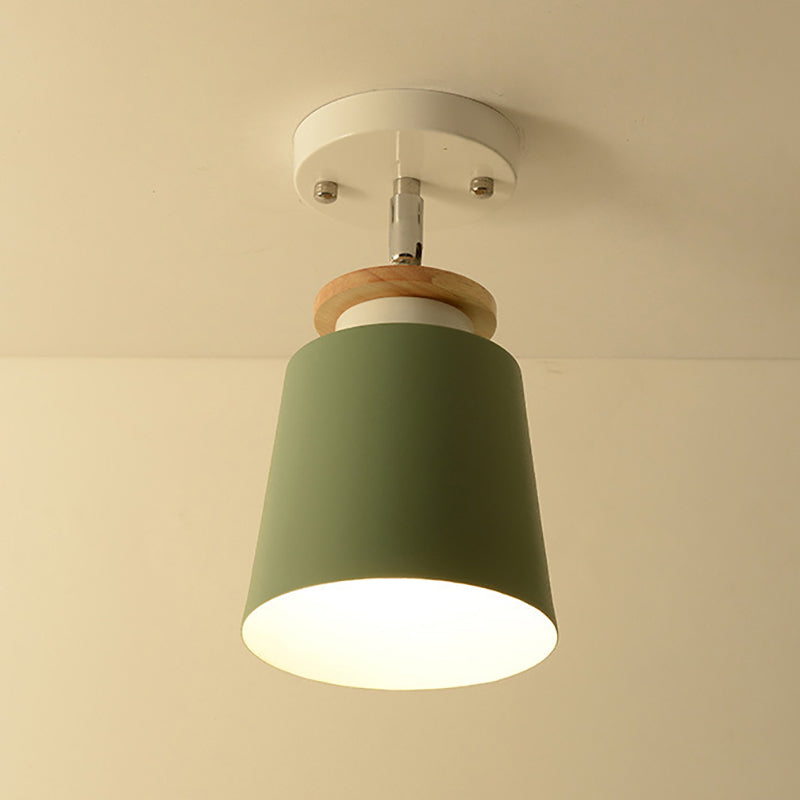 Metal Conical Ceiling Mounted Fixture Nordic Style Close to Ceiling Fixture