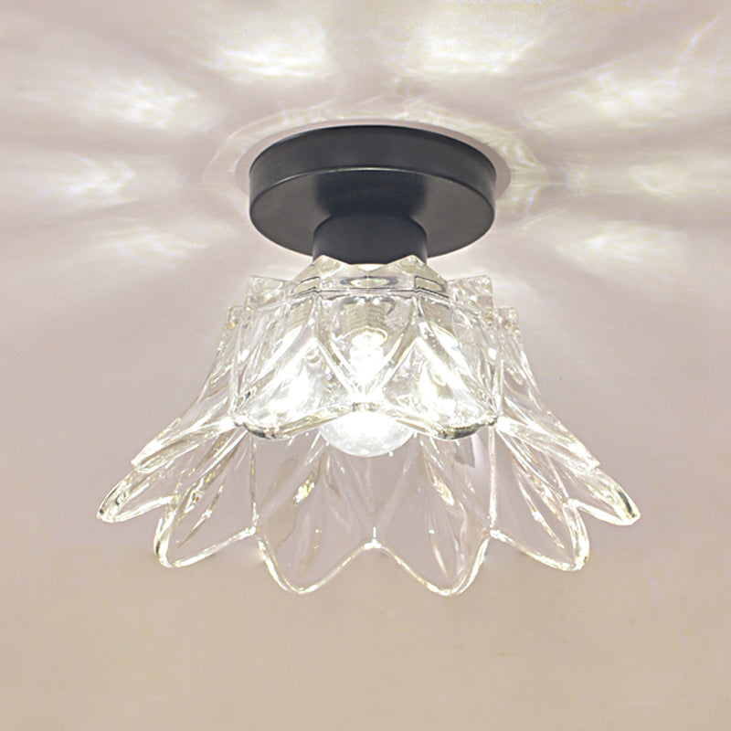 Glass Geometric Flush Mount Lights Modern Style 1 Light Flush Mount Lamp