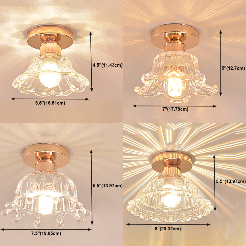 Glass Geometric Flush Mount Lights Modern Style 1 Light Flush Mount Lamp