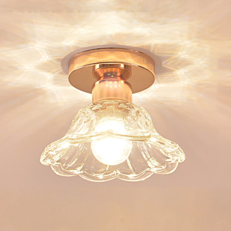 Glass Geometric Flush Mount Lights Modern Style 1 Light Flush Mount Lamp